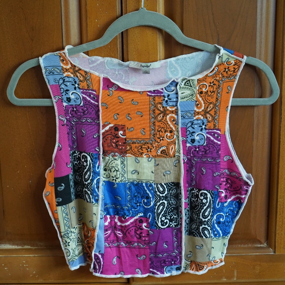 Cropped Tank Colorful Patterns